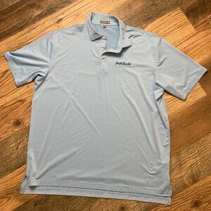 PETER MILLAR Summer Comfort Blue Short Sleeve Polo Golf Shirt XXL
